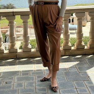 High end designer, Trina Turk Brown Cropped Pants